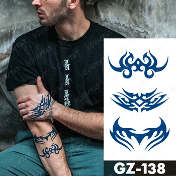 Sok Črnilo Tetovaže Body Art Trajne Nepremočljiva Začasni Tattoo Nalepke Volk Scorpion Krilo Tattoo Roko Ponaredek Maori Plamen Tatto Moški