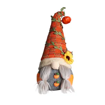 Srčkan Padec Gnome Pumpkin Head Brezosebna Lutka Sončnično Švedski Nisse Tomte Elf Palček Plišastih Lutka Božič Jeseni Razburjenje