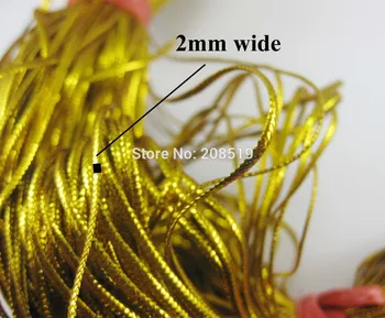 T0004 Mehko nit Zlata barva približno 2 mm širok ravno 500meter/veliko Oznaka kabel pribor za Pakiranje