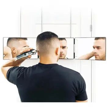 Tri Folding Ogledalo Ličila Realistično Razmišljanje Enostaven za Shranjevanje ABS 360-stopinjsko Tri-krat 3 Way Mirror za Ženske, Darilo