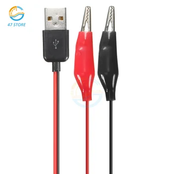 Visoka Kakovost Aligator Test Posnetke Objemka za USB Moški Konektor za Napajanje Adapter Žice 58 cm Kabel Rdeče in Črno