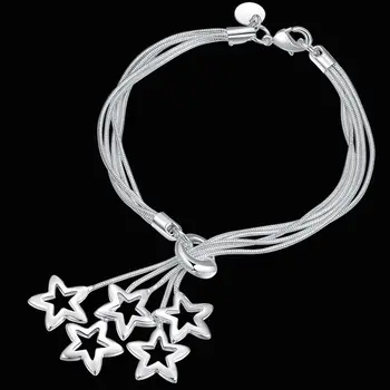 Vroče prodaje lepo čare Star Kača verige srebrne barve zapestnice za ženske poroko visoke kakovosti modni nakit Božična darila