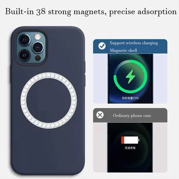 Za iphone serije magnetni primeru mobilni telefon iphone 12 tekoče silikona iPhone 11 pro magnetic sesalna primeru 11promax mehko primeru