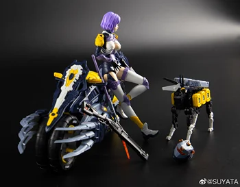 【Na Zalogi】Suyata lovska Pesem Arya 1/12 Anime Dekle Akcijska Figura z Motocikla in Mehanske Pes Mecha Skupščine Model Komplet