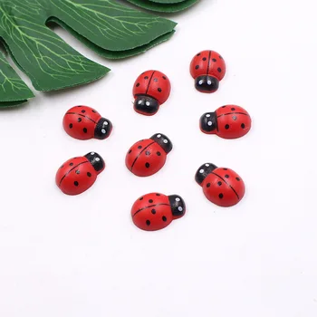 10pcs vrt okraski simulacije veren plošča ladybug miniaturni krajine lonci okrasni obrti lesene majhni hrošči
