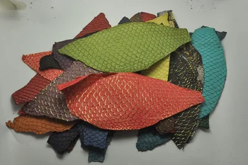 1pc Pisane Resnično Losos, ribje kože, usnje kos multi color DIY torba, pas, čevlji, dodatki 25x10cm