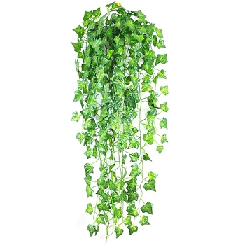 2.1 m Dom Dekor Umetne Rastline, ki Visi Ivy Listi Garland Rastline Ponaredek Listje, Cvetje Creeper Zeleni Bršljan Venec za Dekoracijo
