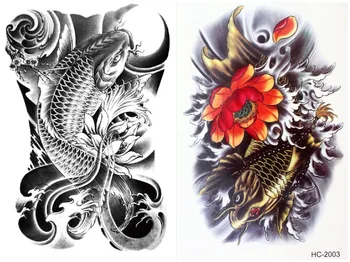 2 kom/set Nepremočljiva Začasno Kul Cvet Japonski Krap Tattoo Nalepke