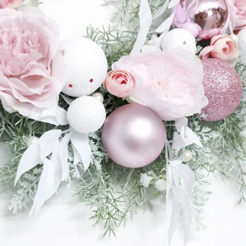 21.65 v roza peony božič žogo venec poročni doma počitnice vrata dekoracijo hotel izložbo počitnice visi Dekor garland