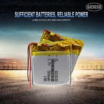 3,7 V 500mAh 603030 Litij-Polymer Li-Po baterija li ionska Baterija za Polnjenje Za igrače zvočnik Tahografske MP3, MP4, GPS Bluetooth Lipo celico