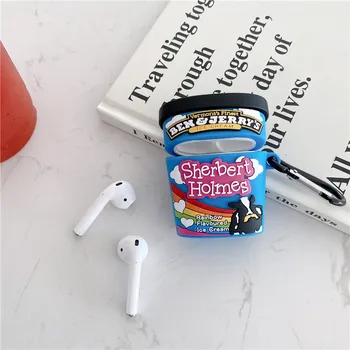 3D blagovne Znamke Ice cream Pijačo Primeru za AirPods 1 2 Pro Silikonski Slušalke zaščitna torbica za AirPods Primeru Brezžično Polnjenje Pokrov