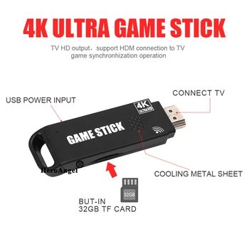 4K HD Video Igra Konzola 2.4 G Dual Wireless 16 Bitni Krmilnik za Igre z 5000+ Igre Stick Ročni Retro Gamepad Dvojni Igralec