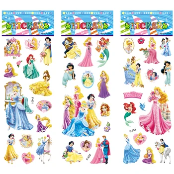6 Listov/set risanke sneguljčica Princesa nalepke scrapbooking za otroke sobe dekor dnevnik zvezek dekoracijo igrača 3D nalepke