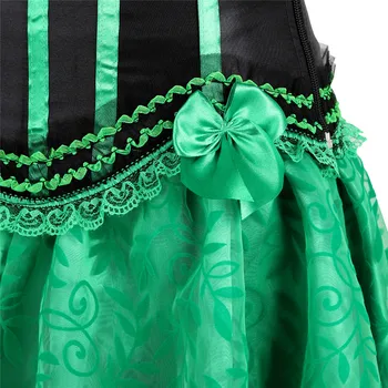 Bustiers & stezniki obleko burleske letnik prugasta cvetlični čipke korzet, krilo tutu vrhovi set za ženske plus velikost moda zelena