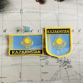KAZAHSTAN Nacionalno Zastavo Značke Zapestnica Vezenje Obliži In River Pin Eno Krpo, dodatna Oprema Nahrbtnik