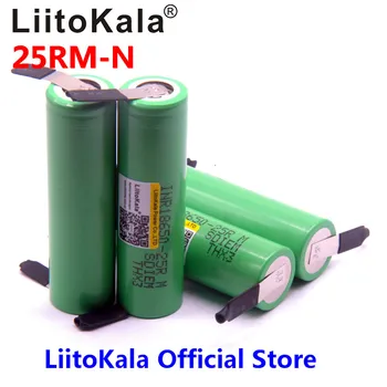 LiitoKala 18650 2500mAh baterije baterije za ponovno Polnjenje INR18650 25R M 20A razrešnice Li-ionska Baterija 15A cell baterija + DIY Niklja