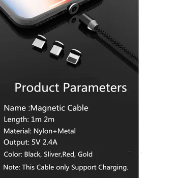 Magnetni LED Svetlobni Kabel, Hitro Polnjenje Magnet Micro USB Tip C Kabel LED Žice Kabel Tip-C Polnilnik Za Iphone, Samsung S10