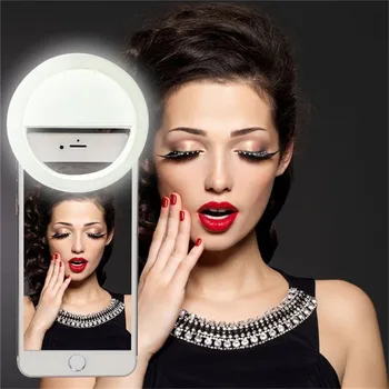 Mobilni Telefon Svetlobe Posnetek Selfie LED Auto Flash za Mobilni Telefon, Pametni telefon Krog Prenosni Selfie Svetilka Ogledalo Ličila