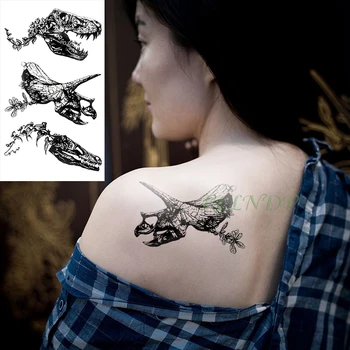Nepremočljiva Začasni Tattoo Nalepke dinozaver glavo tatto nalepke flash tattoo ponaredek tetovaže roko nazaj stopala za Moške dekle ženske Otroci