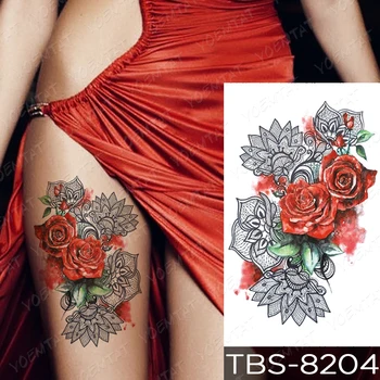 Nepremočljiva Začasni Tattoo Nalepke Rose Srce Flash Tetovaže Metulj Čipke Cvet Body Art Roko Vode Prenesti Ponaredek Tattoo Ženske
