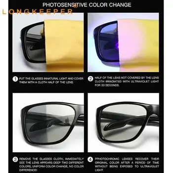 Polarizirana Očala za Moške Photochromic sončna Očala 2021 Letnik Kvadratnih Razbarvanje Očala Vožnje Športna Očala Gafas UV400