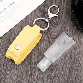 Razkuževanje Hand Sanitizer Usnje Keychain Imetnika Potne Steklenico Posodah 30ml Povratnih Steklenic Z Keychain Prevoznik