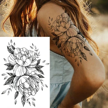 Seksi Sova Diamond Začasne Tetovaže Za Ženske Lady Realne Pero Dahlia Fox Rose Ponaredek Tattoo Nalepke, 3D Razpoložljivi Tattos Umetnosti