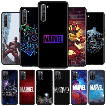 Telefon Primeru Za NASPROTNEGA A53 A93 A52 A94 A9 A74 2020 Našli X2 X2Pro X2Lite Silikonski Črni Pokrov Marvel Comics je Avengers