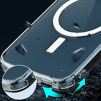 Težko Kristalno Primeru Za Apple iPhone Kritje Za iPhone 12 13 Pro Max Mini Magnetni Pokrov Za iPhone 13 11 Pro Max XR XS Max Funda