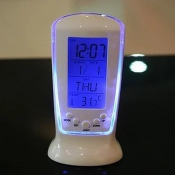 Ustvarjalne LED Svetlobna Mini Budilka Glasbe Alarm, Izklop Leni Elektronski Večni Koledar Darilo Ura Digitalna